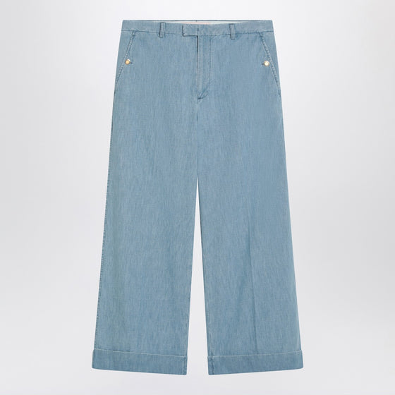 Valentino Light blue wide jeans with cuff