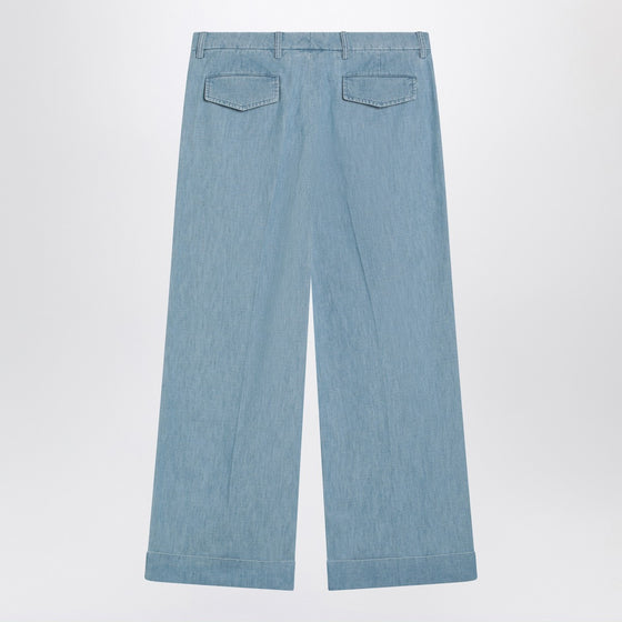 Valentino Light blue wide jeans with cuff