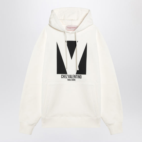 Ivory sweatshirt with Chez Valentino print
