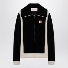  Black chenille sweatshirt with Chez Valentino patch