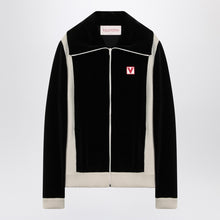  Black chenille sweatshirt with Chez Valentino patch