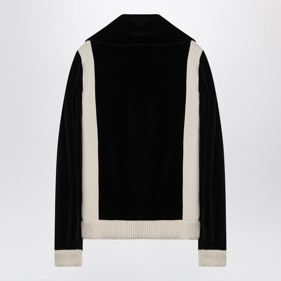Black chenille sweatshirt with Chez Valentino patch