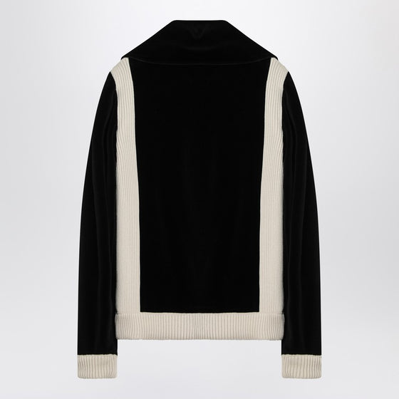 Black chenille sweatshirt with Chez Valentino patch