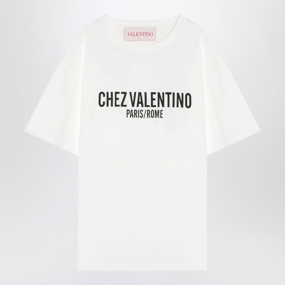 Ivory T-shirt with Chez Valentino print