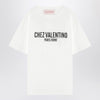 Ivory T-shirt with Chez Valentino print