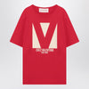 Red T-shirt with Chez Valentino print