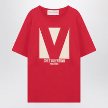  Red T-shirt with Chez Valentino print