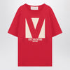 Red T-shirt with Chez Valentino print