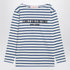Ivory t-shirt with blue stripes Chez Valentino