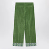 Valentino Green velvet trousers with jacquard hem