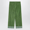 Valentino Green velvet trousers with jacquard hem