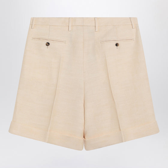 Valentino Butter-coloured Bermuda shorts with turn-ups