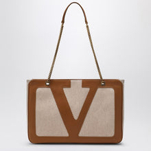  Valentino Garavani Medium Viva Superstar bag in natural/spice canvas
