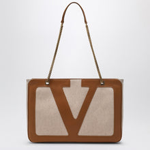  Valentino Garavani Medium Viva Superstar bag in natural/spice canvas