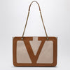 Valentino Garavani Medium Viva Superstar bag in natural/spice canvas