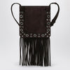 Valentino Garavani Nellcôte brown suede bag with fringes and studs
