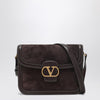 Valentino Garavani Dark brown leather and suede 9TO5 bag