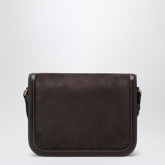 Valentino Garavani Dark brown leather and suede 9TO5 bag
