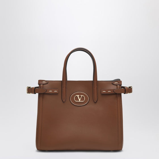 Valentino Garavani Tobacco leather small Antibes tote bag