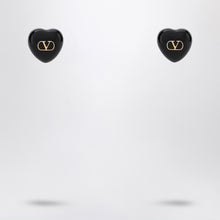  Valentino Garavani Royal Black Heart Earrings