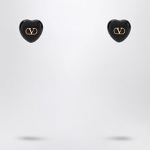  Valentino Garavani Royal Black Heart Earrings