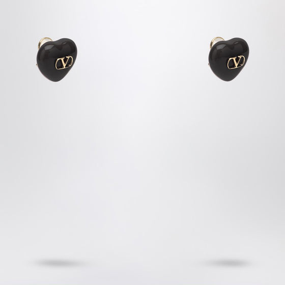 Valentino Garavani Royal Black Heart Earrings