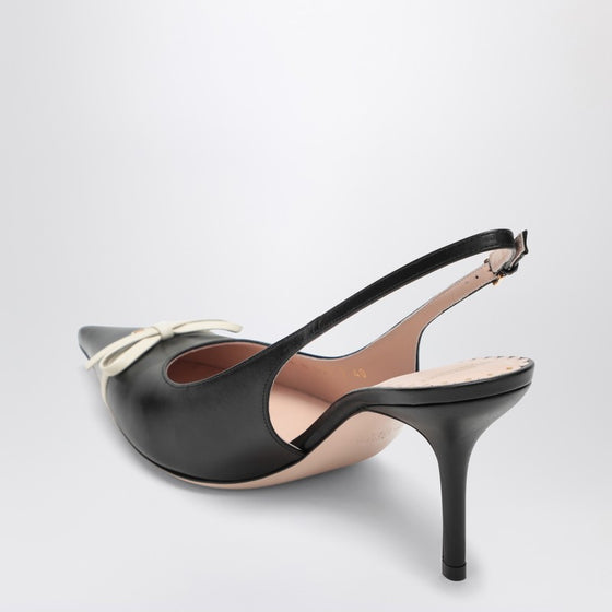 Valentino Garavani Black pointed slingback with bow