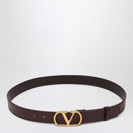 Valentino Garavani Vlogo Signature dark brown belt