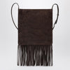 Valentino Garavani Nellcôte dark brown suede bag