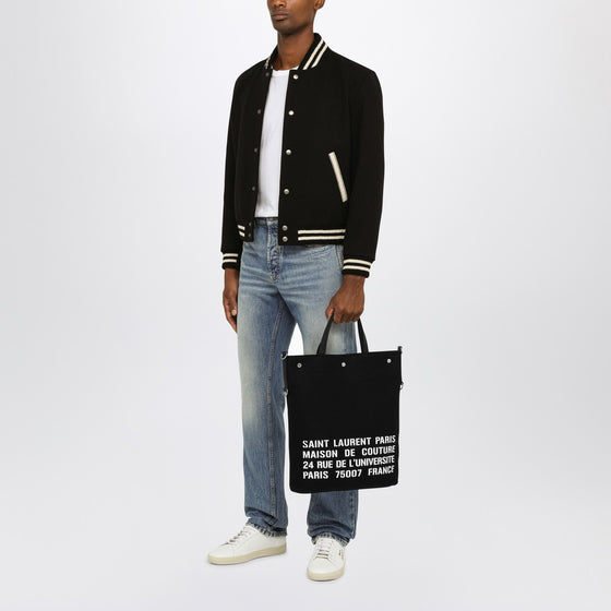 Saint Laurent North/South tote bag in black canvas