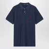 Polo Ralph Lauren Navy mélange cotton Custom Slim-Fit polo shirt