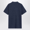 Polo Ralph Lauren Navy mélange cotton Custom Slim-Fit polo shirt