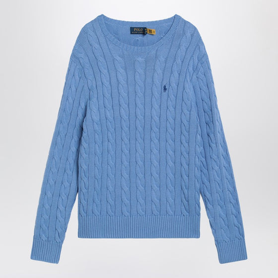 Polo Ralph Lauren Light blue cotton cable-knit jumper