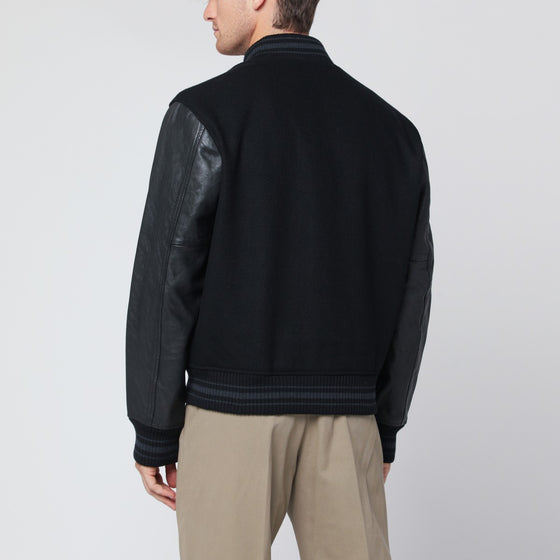 Polo Ralph Lauren Black wool-blend Letterman jacket