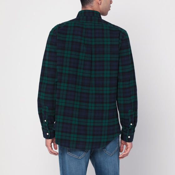 Polo Ralph Lauren Blue navy/green check pattern shirt Custom-Fit