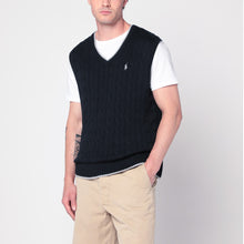  Polo Ralph Lauren Navy blue cable-knit vest