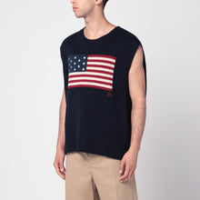  Polo Ralph Lauren Navy blue vest with flag Big-Fit