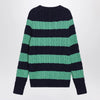 Polo Ralph Lauren Navy blue/green striped cable knit sweater
