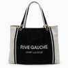Saint Laurent Rive Gauche tote in black and white terry cloth