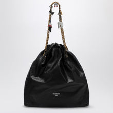  Balenciaga Crush Media black leather tote bag