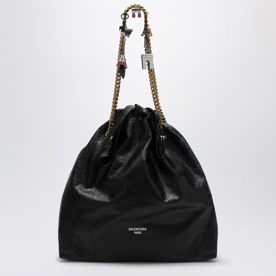 Balenciaga Crush Media black leather tote bag