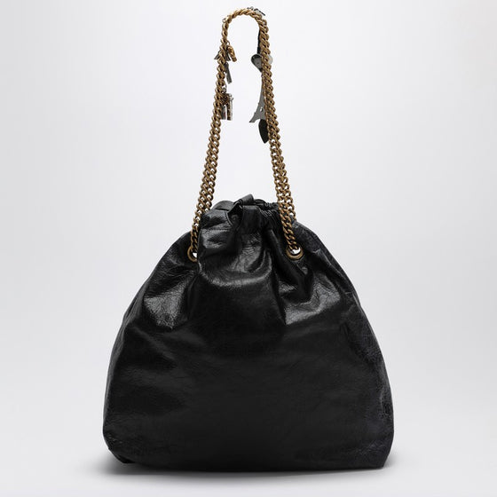 Balenciaga Crush Media black leather tote bag