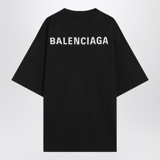 Black New Balenciaga Back Medium Fit T-shirt