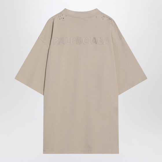 Beige New Balenciaga Back Medium Fit T-shirt