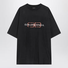  Balenciaga Faded black BB Icon Stencil Medium Fit T-shirt