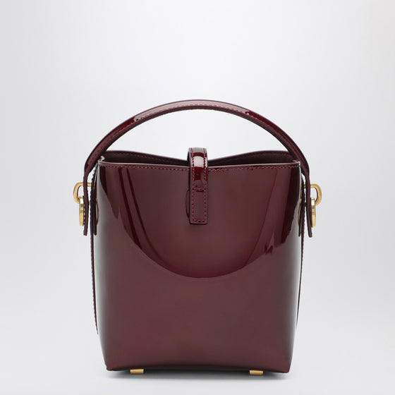 Saint Laurent Mini Le 37 bucket bag in burgundy patent leather