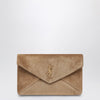 Saint Laurent Cassandre large envelope pouch in gold suede