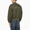 Alexander McQueen Convertible khaki nylon bomber jacket