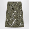 GUCCI Dark green viscose and tweed blend skirt