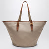Saint Laurent Desert-coloured shoulder bag in canvas and leather